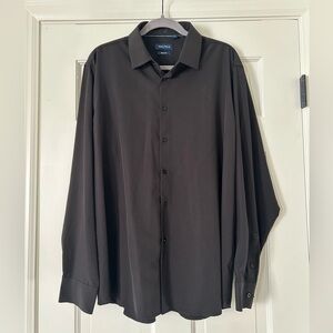 Men’s Nautica Black Button Down Long Sleeve Dress Shirt Size XL Slim Fit